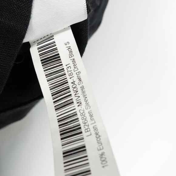 New Quince Womens European Linen Sleeveless Swing Dress Black Small 405181 - Picture 7 of 9